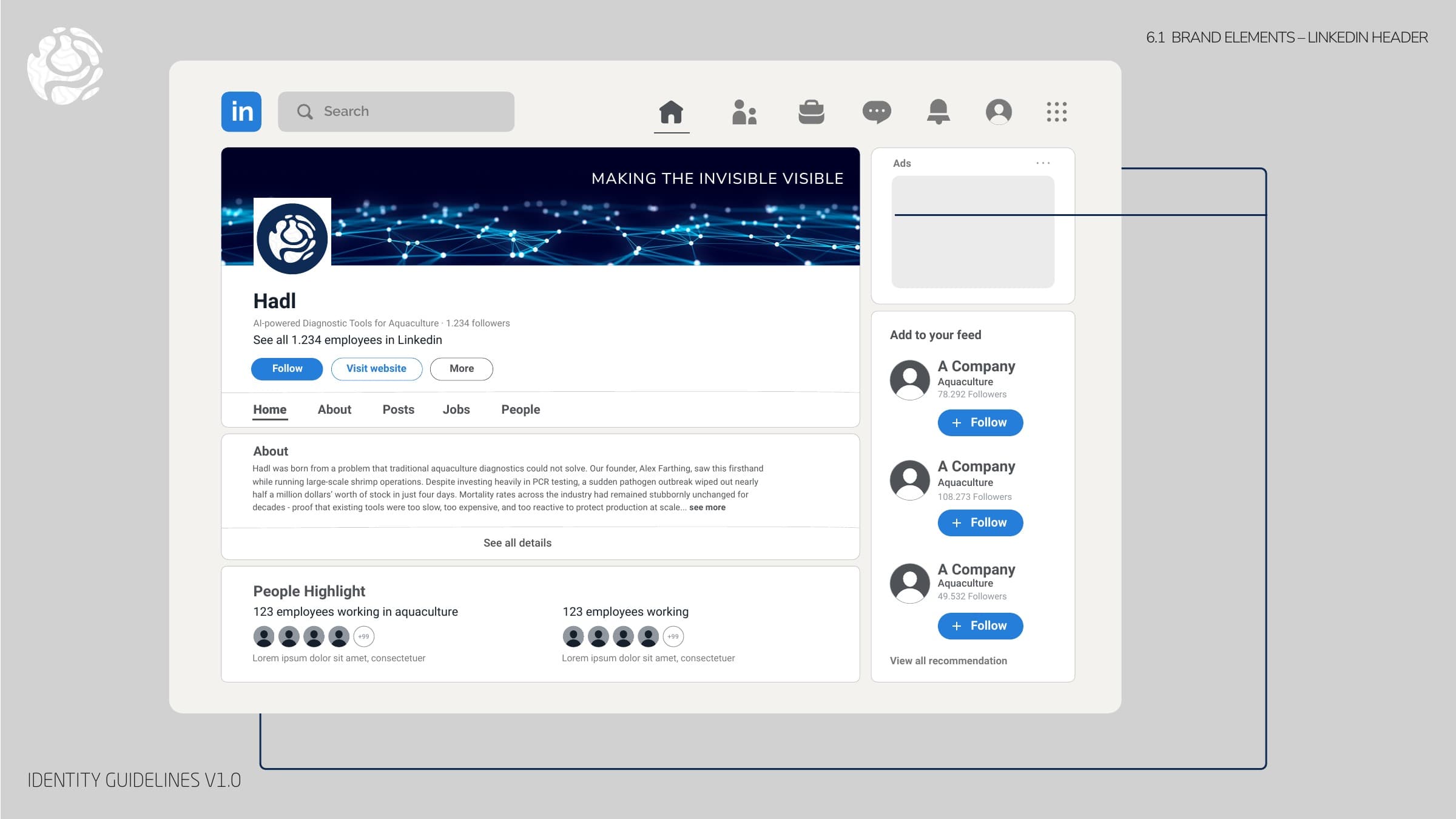 LinkedIn header mockup