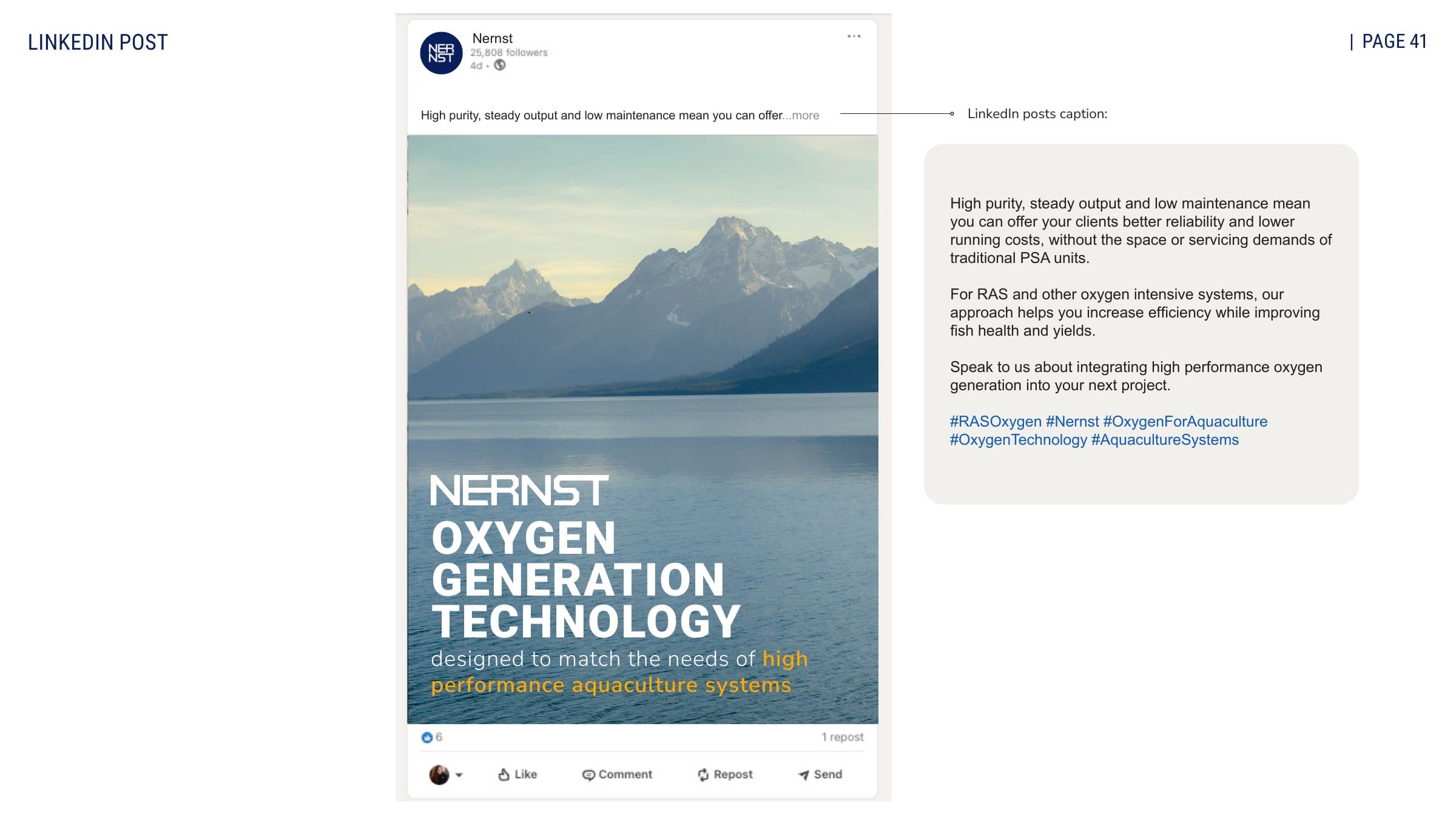 LinkedIn post: oxygen generation technology