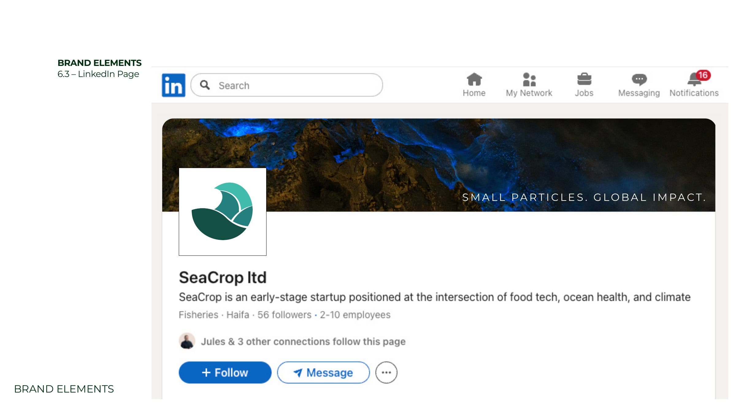LinkedIn company page mockup