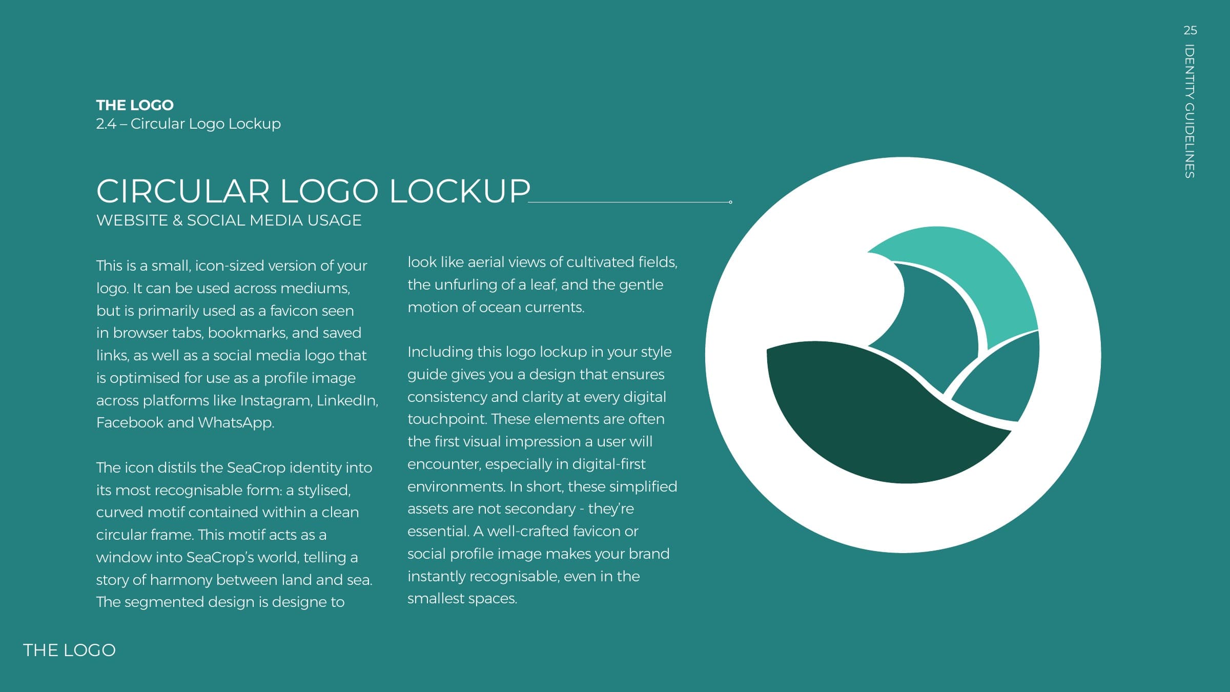 Circular logo lockup, website and social media usage